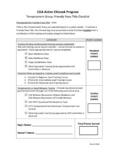Friendly Paws Title Checklist Form