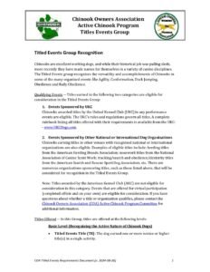 Titled Events Requirements Document