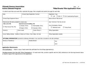 Titled Events Title Application Form
