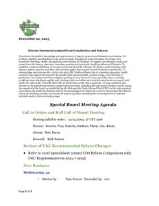 2025 12 22 Special Board Meeting Agenda