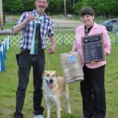 Tom Reynolds and and Skyland Claudia Jean win Best Female, with Judge Linda Reece