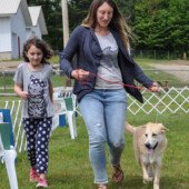 Caitlin Gibson and Mukki, Best Novice Puppy (noted for excellent conformation by the judge!)